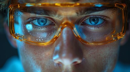 Poster - A close-up shot of a researcher analyzing data on a computer screen, their face reflecting the excitement of a potential breakthrough in medical research.