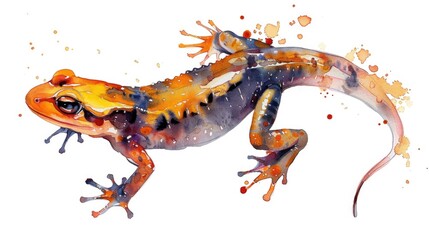 Aufkleber - A colorful lizard sits on a plain white surface, ready for use in designs and illustrations