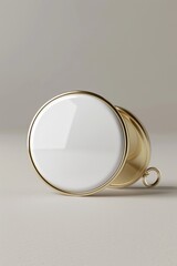 Poster - A close-up view of a metal object placed on a table, great for use in articles or blog posts about industrial design or technology