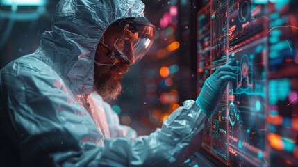 Poster - A doctor using a mind-controlled medical interface to perform surgery with superhuman precision.