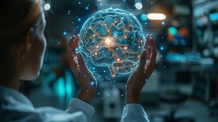 Aufkleber - A doctor using a neural interface to directly access a patient's brain, providing targeted treatment for neurological disorders.