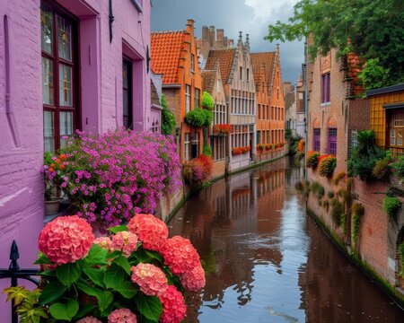 The historic city of Bruges, Belgium, known for its medieval architecture and canals 