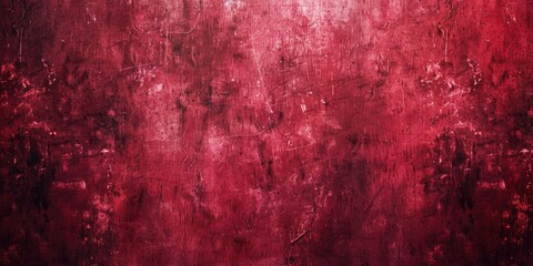 Poster - A close-up of a red painted wall with visible signs of peeling paint, often used in interior design or DIY tutorials