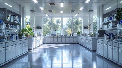 Poster - A laboratory setting with a warm and inviting atmosphere, where researchers are passionate about their work and dedicated to improving human health.