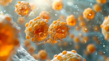 Aufkleber - A microscopic view of a newly discovered cell type or biological process, revealing the intricate workings of the human body and the potential for new medical discoveries.