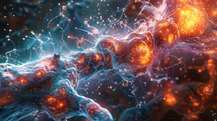 Aufkleber - A microscopic view of a newly discovered cell type or biological process, revealing the intricate workings of the human body and the potential for new medical discoveries.