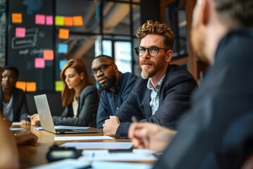 Wall Mural - diverse team engaged in a collaborative business meeting
