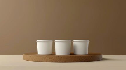 Wall Mural - coffee 3d podium round stage for product