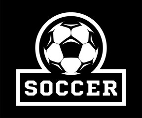 Wall Mural - Soccer ball, football logo. Sport games. Sporting equipment. Emblem, badge.