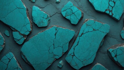 Wall Mural - Abstract dark turquoise stone textured background
 