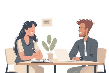 Wall Mural - professional meeting between colleagues in a modern office setting