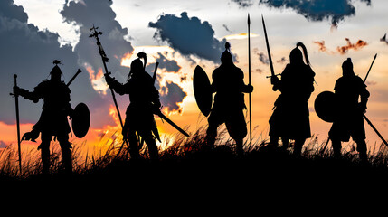 Wall Mural - knight silhouettes