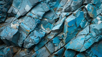 Close-up of rugged, blue rock formations