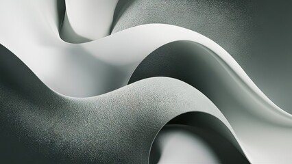 Wall Mural - Abstract White Curves on Grey Background
