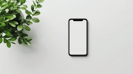 Smartphone with a blank display on a clean white background