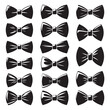 © Parvin - Black silhouettes Collection of bow ties on a white background