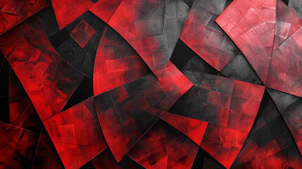 Wall Mural - Red and black Modern Abstract wallpapers and backgrounds. Cubism abstract wallpaper.