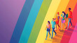 © peerapong - Inclusive LGBTQ education and awareness are being promoted in a vibrant classroom, where students diverse backgrounds engage in open discussions.The room is filled with colorful posters that celebrate