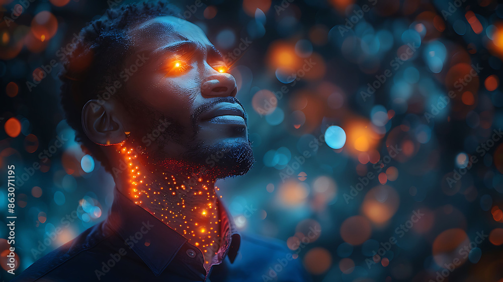 Man Experiencing Spinal Nerve Root Avulsion Glowing Depiction Of Torn