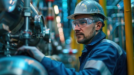 Technician in a modern manufacturing plant