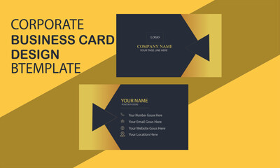 Creative black and gold modern minimal name card and business card template design