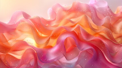 Wall Mural - Abstract Pink And Orange Fabric With Dew Drops