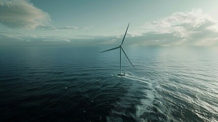 Aufkleber - Wind energy in the Netherlands Sustainable renewable energy Wind turbines generate electricity Windmill farm in the ocean Green technology Renewable resource Sustainable development : Generative AI