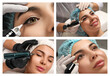 © New Africa - Young woman getting permanent makeup on eyes in beauty salon, collage