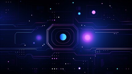 Poster - Abstract background with futuristic technological design, circuit board with glowing blue and pink lights. Concept of technology, digital world, cybersecurity, and innovation.