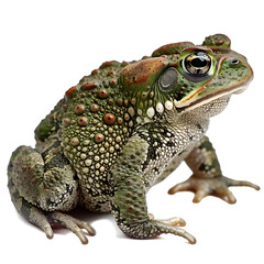 the european green toad (bufotes viridis), crimea isolated on white background, detailed, png