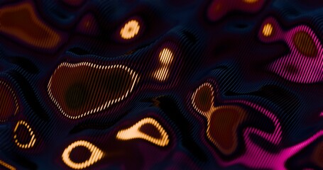 Poster - 3D Abstract Render of Glowing Wavy Lines - Futuristic Geometric Design
