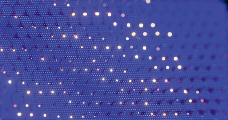 Poster - 3D Abstract Render of Blue and Red Cubes with Dot Pattern - Futuristic Geometric Design
