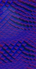 Poster - 3D Abstract Render of Blue Cubes with Dot Pattern - Futuristic Geometric Design