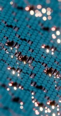 Poster - Abstract 3D Hexagonal Grid with Glowing Highlights..