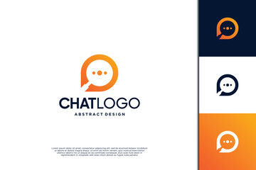 Simple Search chat logo design. Chat logo concept.