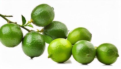 Wall Mural - Branch of delicious limes on transparent background cutouts