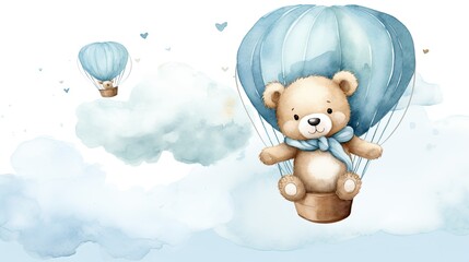 Canvas Print - teddy bear with balloons