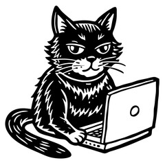 brutal--funny-cat-sitting-at-his-laptop