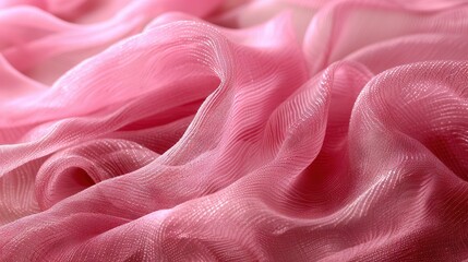 Wall Mural -   Pink fabric with wavy design on both sides