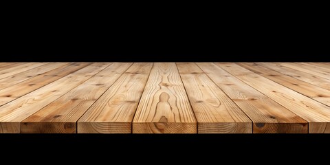 Wooden Tabletop Isolated on Black Background