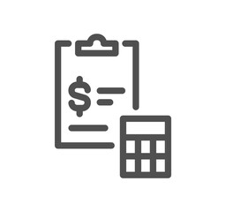 Poster - Clipboard related icon outline and linear vector.	

