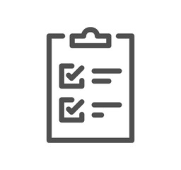 Poster - Clipboard related icon outline and linear vector.	
