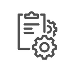 Poster - Clipboard related icon outline and linear vector.	
