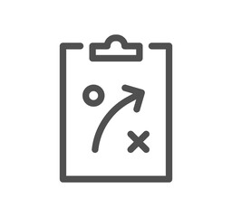Poster - Clipboard related icon outline and linear vector.	
