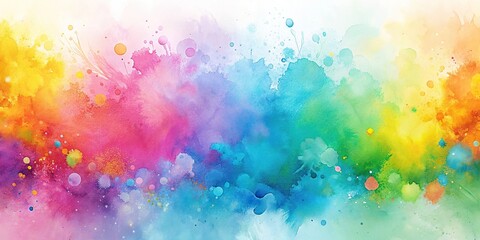 Wall Mural - Pastel paint and watercolor splashes creating an abstract background in various colors , pastel, paint, watercolor
