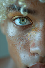 Poster - Close-up of hair with albinism, showing the light and delicate texture,