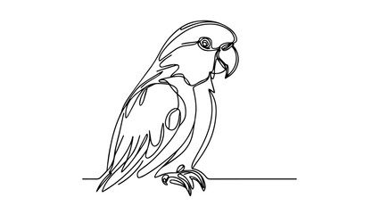 Wall Mural - parrot single line drawing