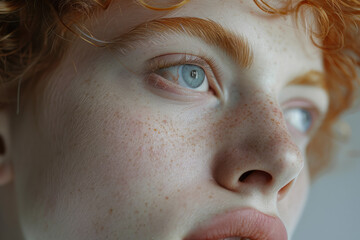 Poster - Close-up of hair with albinism, showing the light and delicate texture,