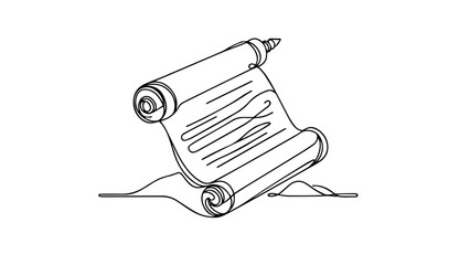 paper scroll one line illustration