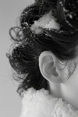 Poster - Clean, detailed view of foam patterns on a person's skin and wet hair.